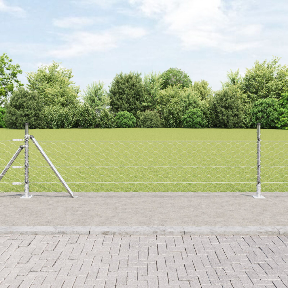 Produktbild för Utomhus hexagonal stängsel med betongfundament 50 x 0,4 m Mesh