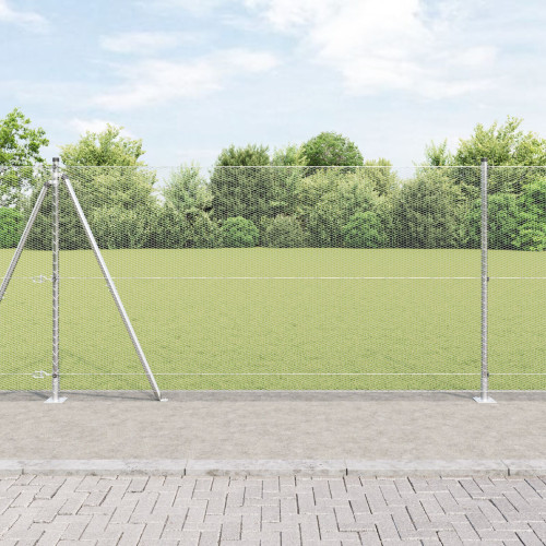 vidaXL Hexagonal stängsel med betongfundament 50 x 1,2 m Silver Mesh