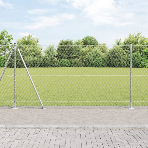 vidaXL Hexagonal stängsel med betongfundament 50 x 1,2 m Silver Mesh