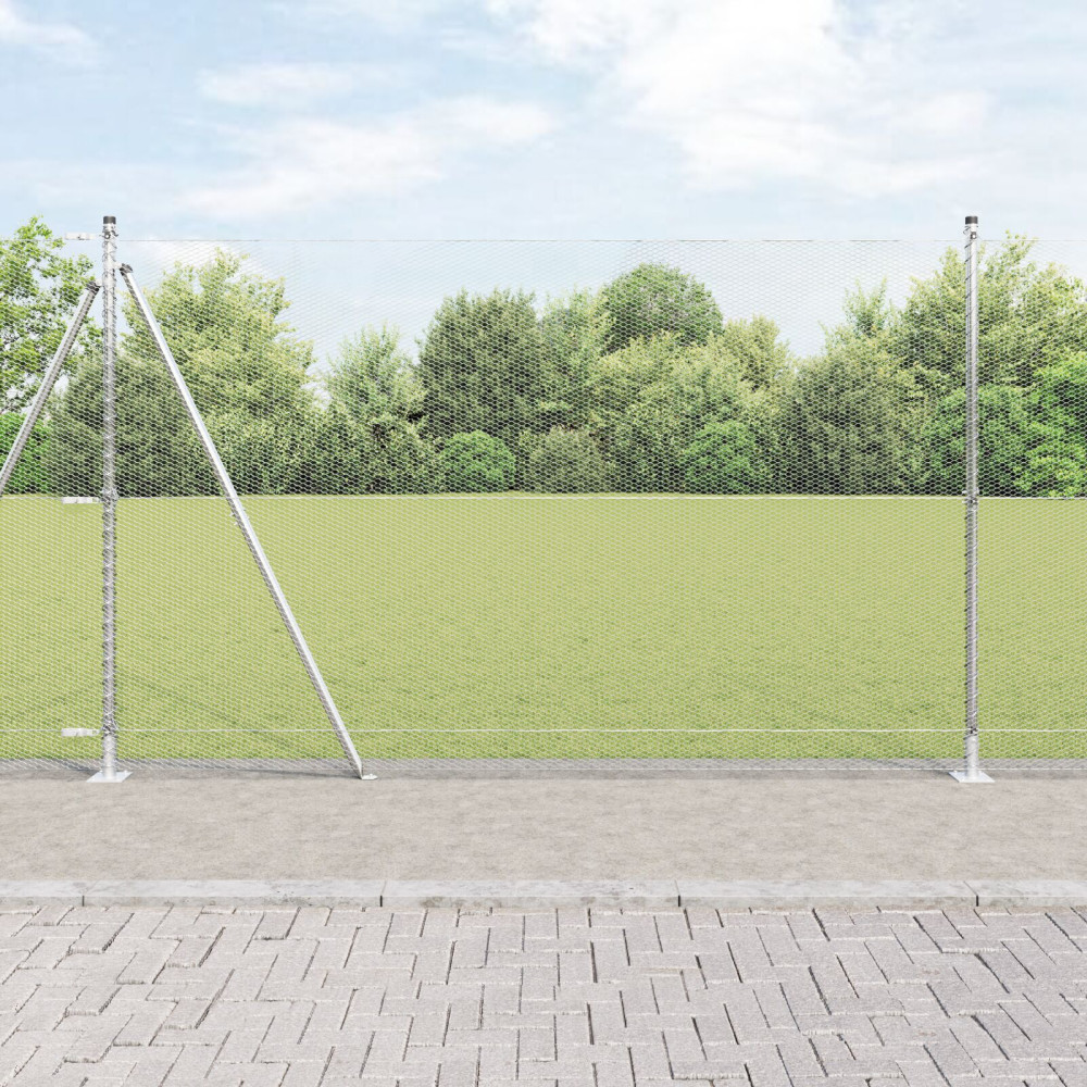 Produktbild för Utomhus hexagonal stängsel med betongfundament 50 x 1,5 m Mesh