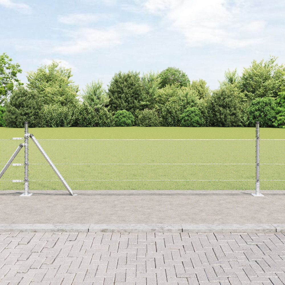 Produktbild för Utomhus hexagonal stängsel med betongfundament 100 x 0,5 m Mesh