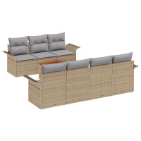 Produktbild för Trädgårdsoffset 8 pcs Beige och Ljusgrå konstrotting