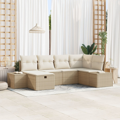 vidaXL Soffset med kudde 6 pcs konstrotting