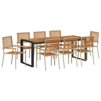 Produktbild för Trädgårdsmöbelset 9 pcs Beige och brun konstrotting