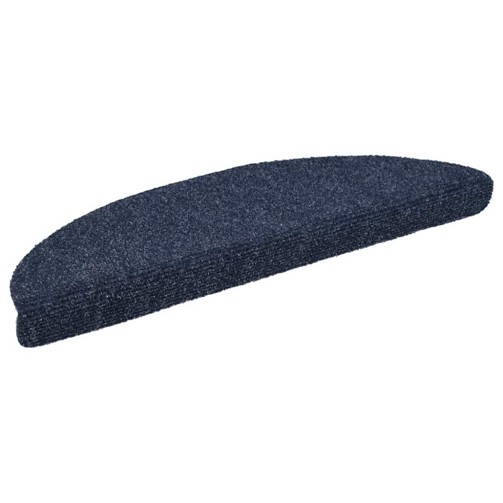 Produktbild för Trappmattor självhäftande 20 st 56x17x3 cm blå halvrunda
