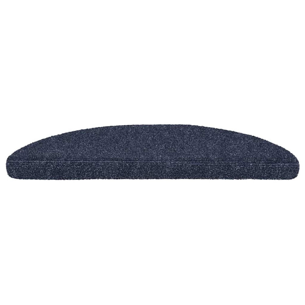 Produktbild för Trappmattor självhäftande 20 st 56x17x3 cm blå halvrunda