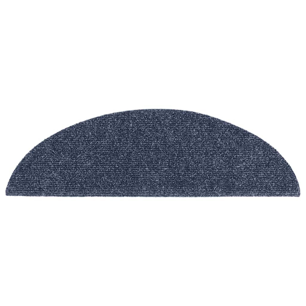 Produktbild för Trappmattor självhäftande 20 st 56x17x3 cm blå halvrunda