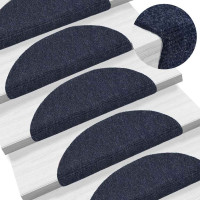 Produktbild för Trappmattor självhäftande 20 st 56x17x3 cm blå halvrunda
