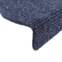 Produktbild för Trappmattor självhäftande 20 st 56x17x3 cm blå halvrunda