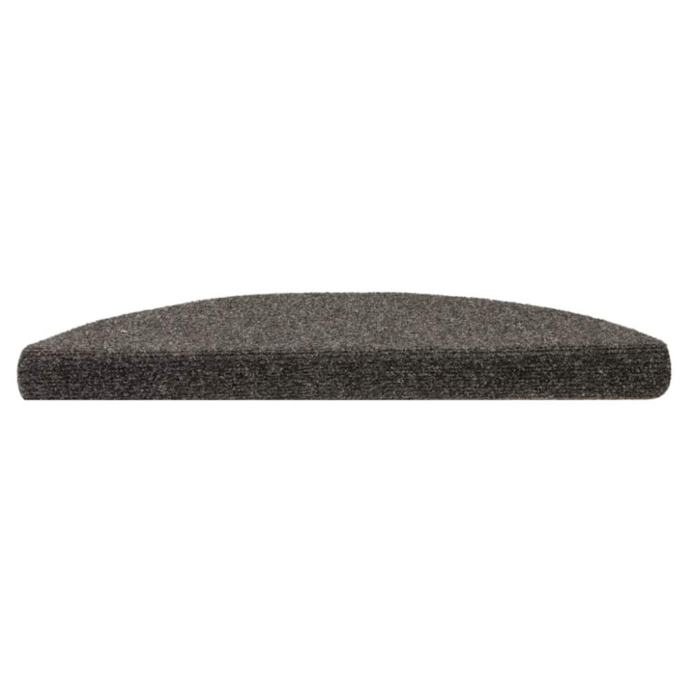 Produktbild för Trappmattor självhäftande 20 st 56x17x3 cm antracit halvrunda