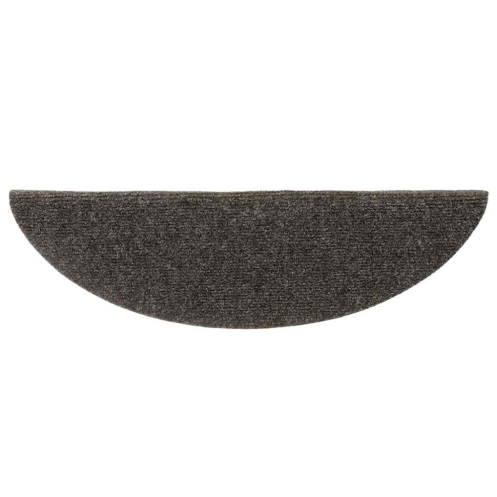 Produktbild för Trappmattor självhäftande 20 st 56x17x3 cm antracit halvrunda