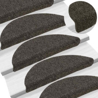 Produktbild för Trappmattor självhäftande 20 st 56x17x3 cm antracit halvrunda