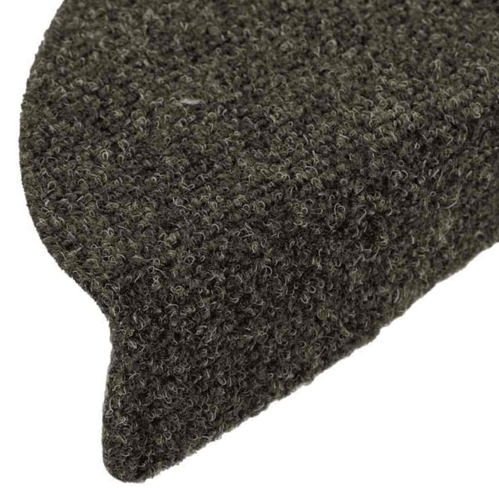 Produktbild för Trappmattor självhäftande 20 st 56x17x3 cm antracit halvrunda