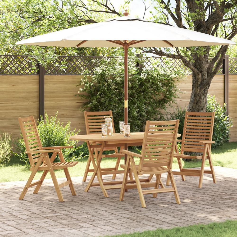 Produktbild för Stol 4 pcs Brun 64,5 x 52 x 108 cm Massivt teakträ