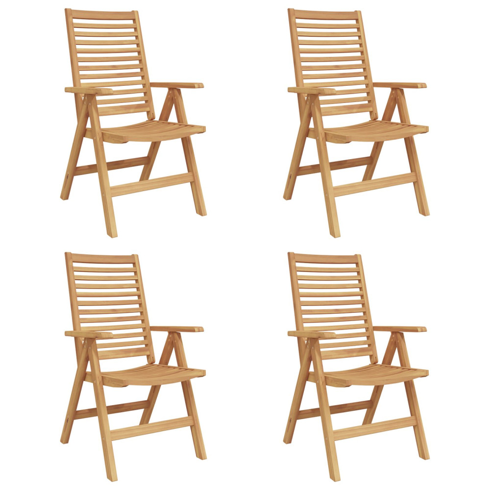 Produktbild för Stol 4 pcs Brun 64,5 x 52 x 108 cm Massivt teakträ