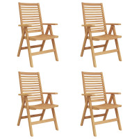Produktbild för Stol 4 pcs Brun 64,5 x 52 x 108 cm Massivt teakträ