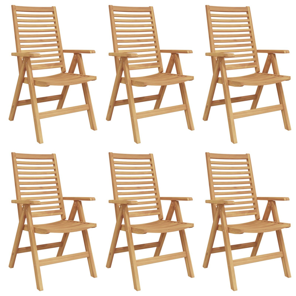 Produktbild för Stol 6 pcs Brun 64,5 x 52 x 108 cm Massivt teakträ