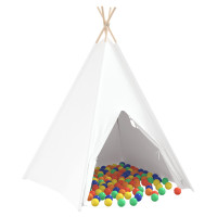 Produktbild för Teepee Tält Vit 120 x 120 x 150 cm Tyg och Plast