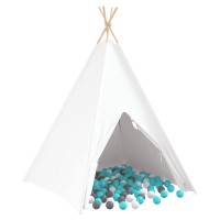 Produktbild för Teepee Tält Vit 120 x 120 x 150 cm Tyg och Plast