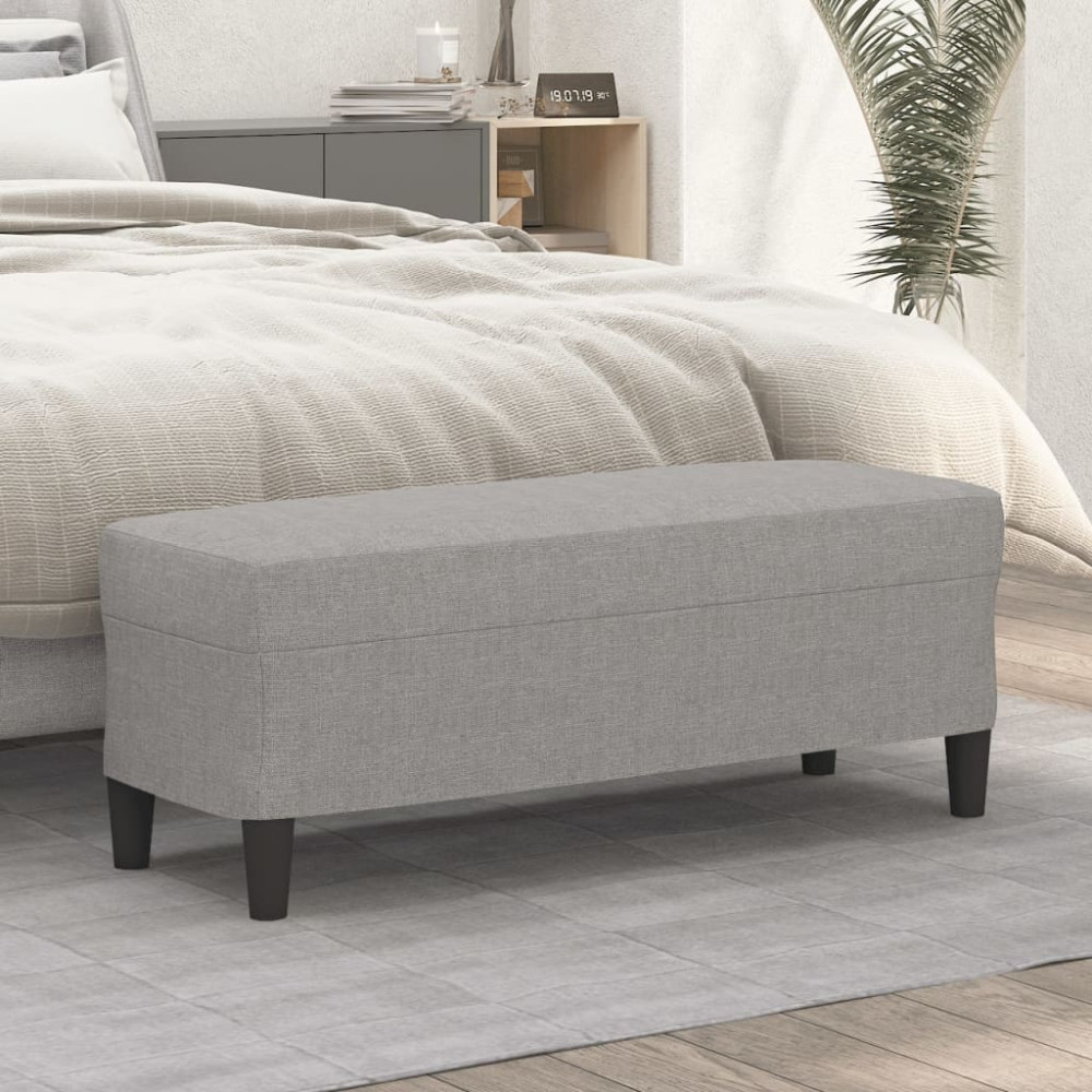 Produktbild för Bänk ljusgrå 100x35x41 cm tyg