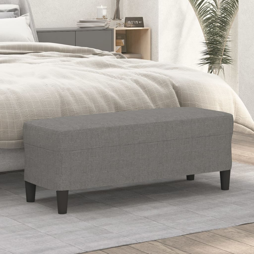 Produktbild för Bänk mörkgrå 100x35x41 cm tyg