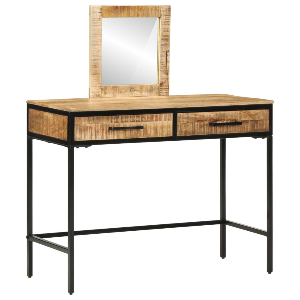 Produktbild för Smyckebord med låda Brun 100 x 40 x 120 cm Massivt Mangoträ