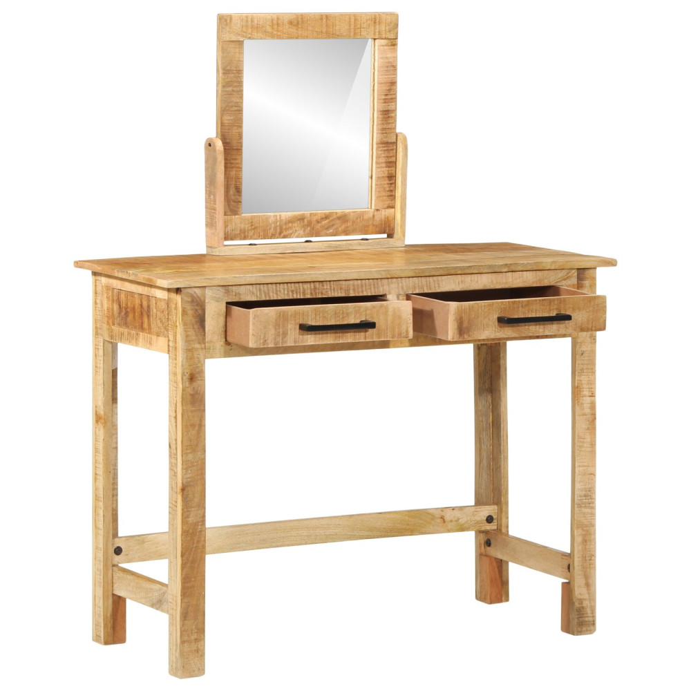 Produktbild för Smyckebord med låda Brun 100 x 40 x 120 cm Massivt mangoträ