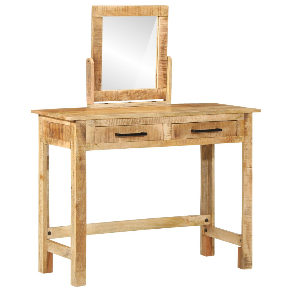 Produktbild för Smyckebord med låda Brun 100 x 40 x 120 cm Massivt mangoträ