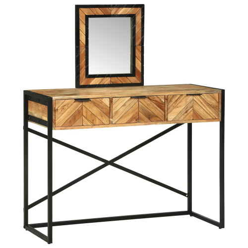 vidaXL Smyckebord med låda Brun 100 x 40 x 120 cm Massivt Akaciaträ