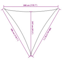 Produktbild för Solsegel 160 g/m² triangulär ljusgrå 3x3x3 m HDPE