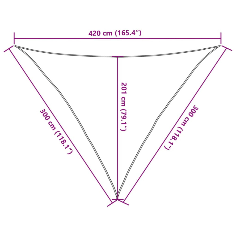 Produktbild för Solsegel 160 g/m² triangulär ljusgrå 3x3x4,2 m HDPE
