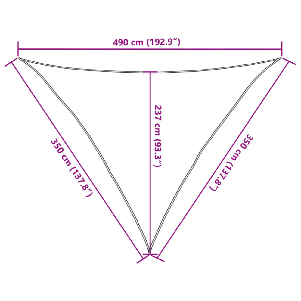Produktbild för Solsegel 160 g/m² triangulär ljusgrå 3,5x3,5x4,9 m HDPE