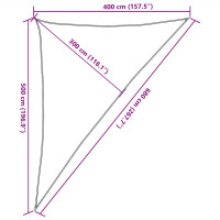 Produktbild för Solsegel 160 g/m² triangulär sand 4x5x6,8 m HDPE