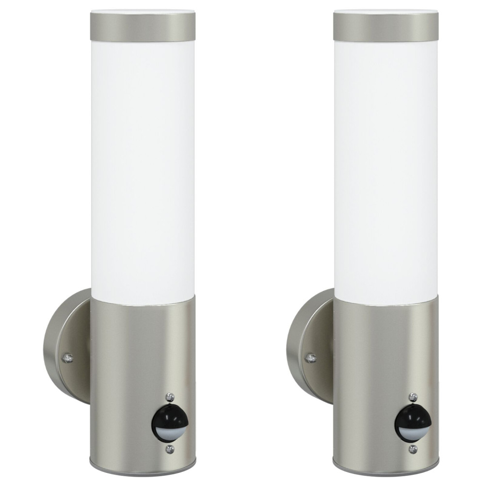 Produktbild för Utomhus vägglampa 2 pcs Silver 12 x 8,5 x 29 cm.