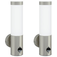 Produktbild för Utomhus vägglampa 2 pcs Silver 12 x 8,5 x 29 cm.