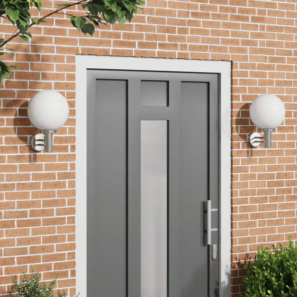 Produktbild för Utomhus vägglampa 2 pcs Silver 28 x 25 x 38 cm