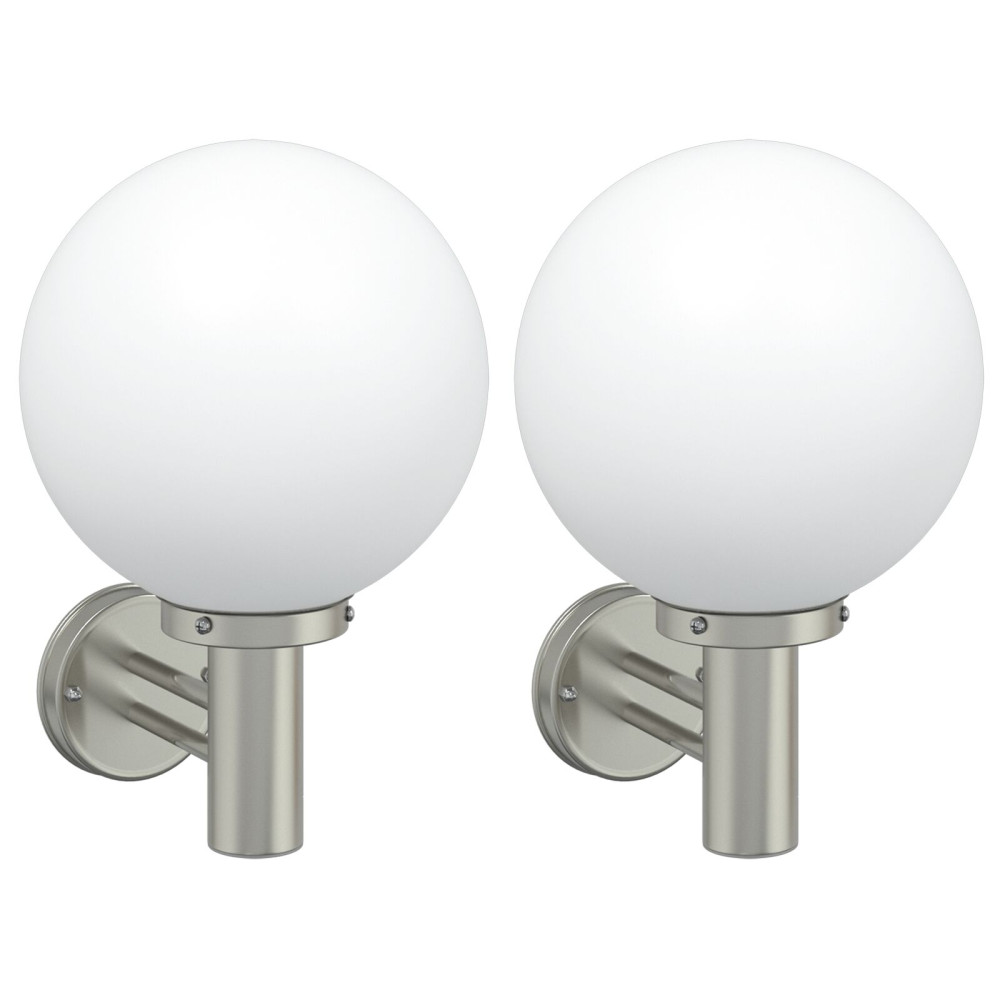 Produktbild för Utomhus vägglampa 2 pcs Silver 28 x 25 x 38 cm