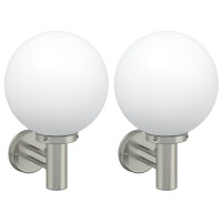 Produktbild för Utomhus vägglampa 2 pcs Silver 28 x 25 x 38 cm