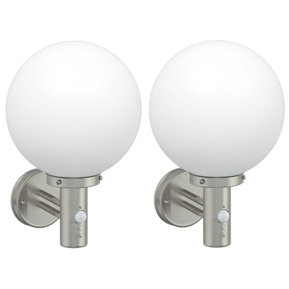 Produktbild för Utomhus vägglampa 2 pcs Silver 28 x 25 x 38 cm