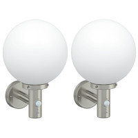 Produktbild för Utomhus vägglampa 2 pcs Silver 28 x 25 x 38 cm