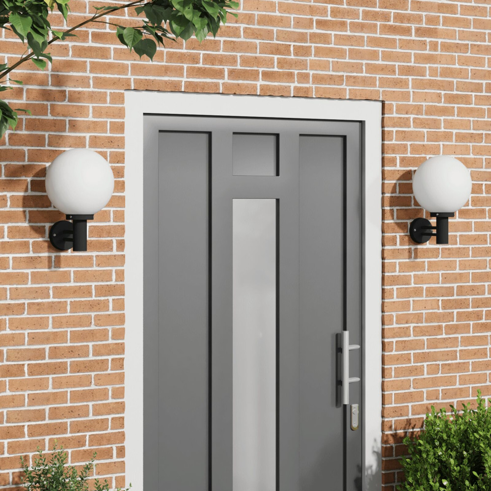 Produktbild för Utomhus vägglampa 2 pcs Svart 28 x 25 x 38 cm