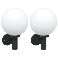 Produktbild för Utomhus vägglampa 2 pcs Svart 28 x 25 x 38 cm