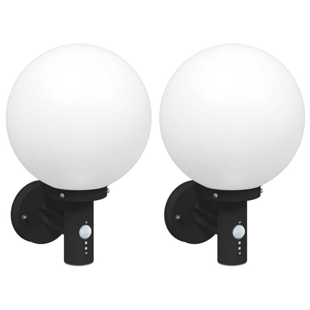 Produktbild för Utomhus vägglampa 2 pcs Svart 28 x 25 x 38 cm