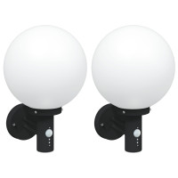 Produktbild för Utomhus vägglampa 2 pcs Svart 28 x 25 x 38 cm