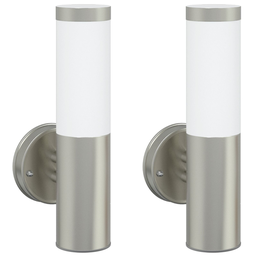 Produktbild för Utomhus vägglampa 2 pcs Silver 15 x 7,5 x 33 cm