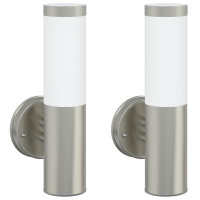 Produktbild för Utomhus vägglampa 2 pcs Silver 15 x 7,5 x 33 cm