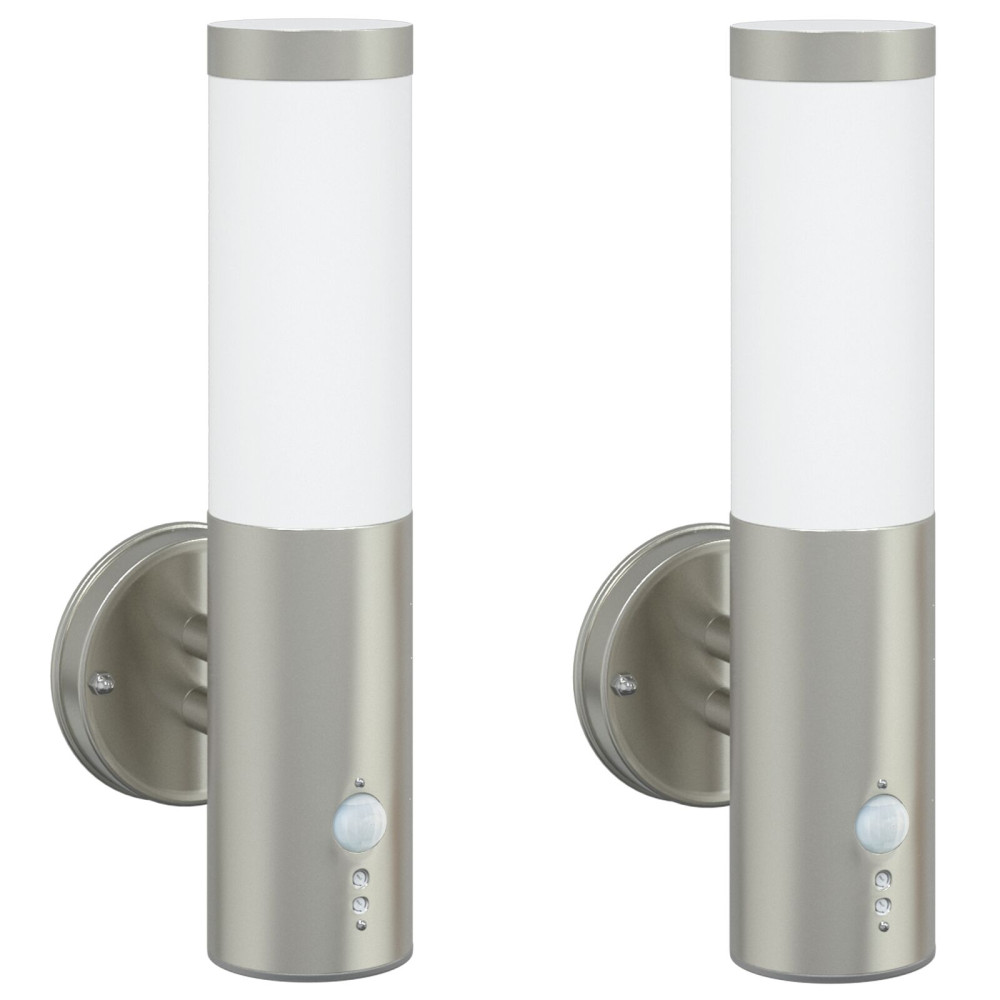 Produktbild för Utomhus vägglampa 2 pcs Silver 15 x 7,5 x 33 cm