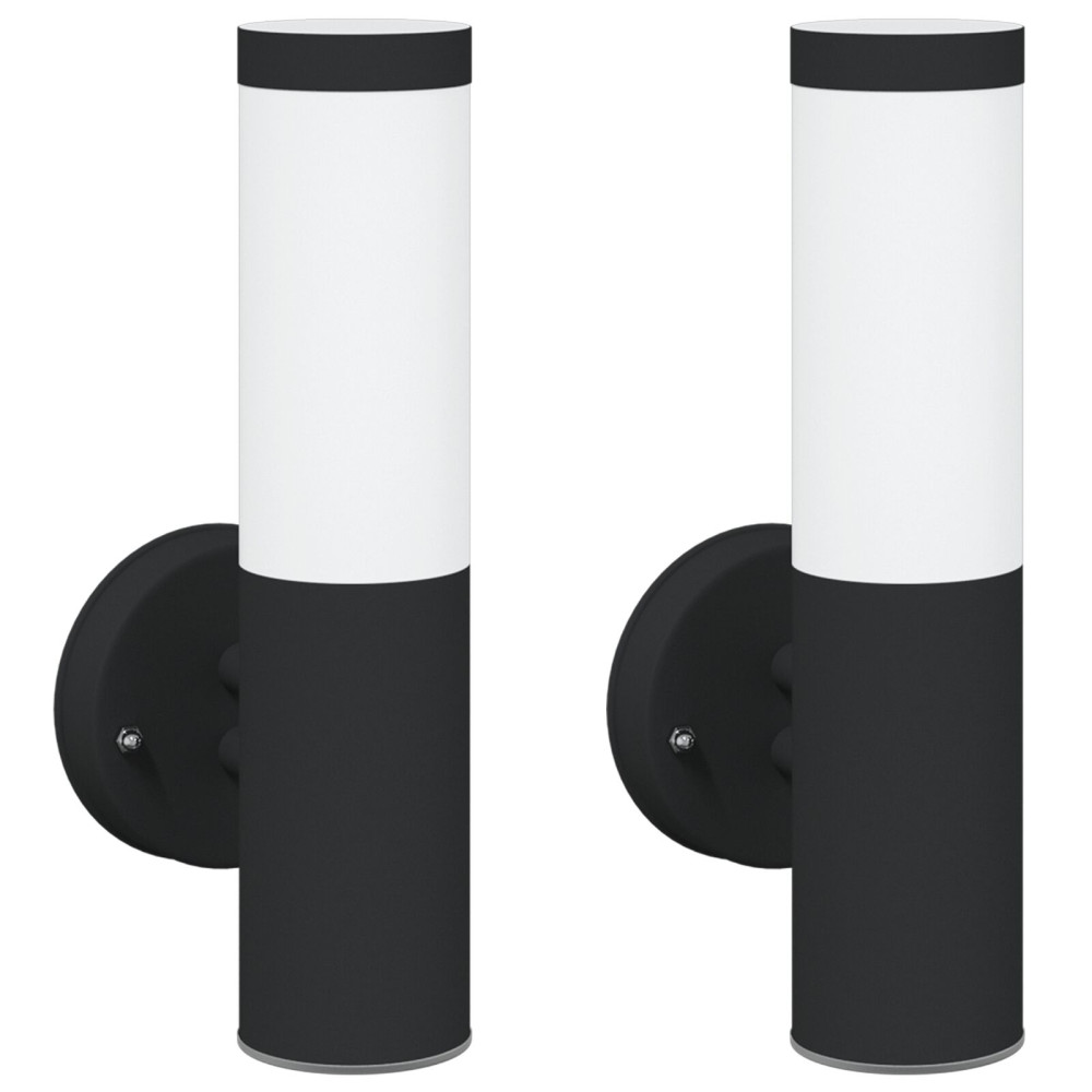 Produktbild för Utomhus vägglampa 2 pcs Svart 15 x 7,5 x 33 cm