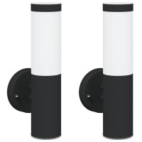 Produktbild för Utomhus vägglampa 2 pcs Svart 15 x 7,5 x 33 cm