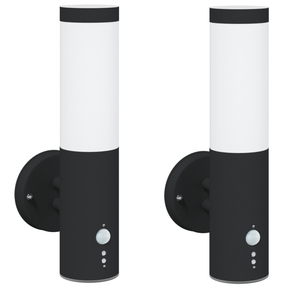 Produktbild för Utomhus vägglampa 2 pcs Svart 15 x 7,5 x 33 cm